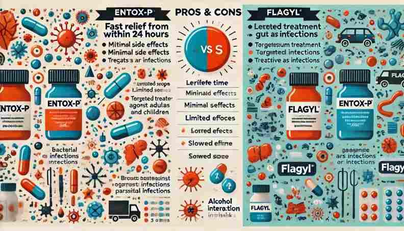 Entox-P Vs Flagyl Tablets (Uses, Side Effects, & Price In Pakistan) 7 Pros-&-Cons-Entox-P-VS-Flagyl